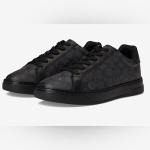 Bold black Coach signature canvas sneakers
